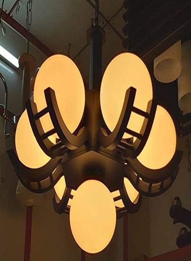 kinis Brown Color 6+1 Light Globe Jhoomar/Chandelier/Jhoomar Hanging Light/Jhoomar Ceiling Light to Décor Home/Living Room/Bedroom/Office/Dining/Cafe/Restaurants (with Bulb) - Image 1